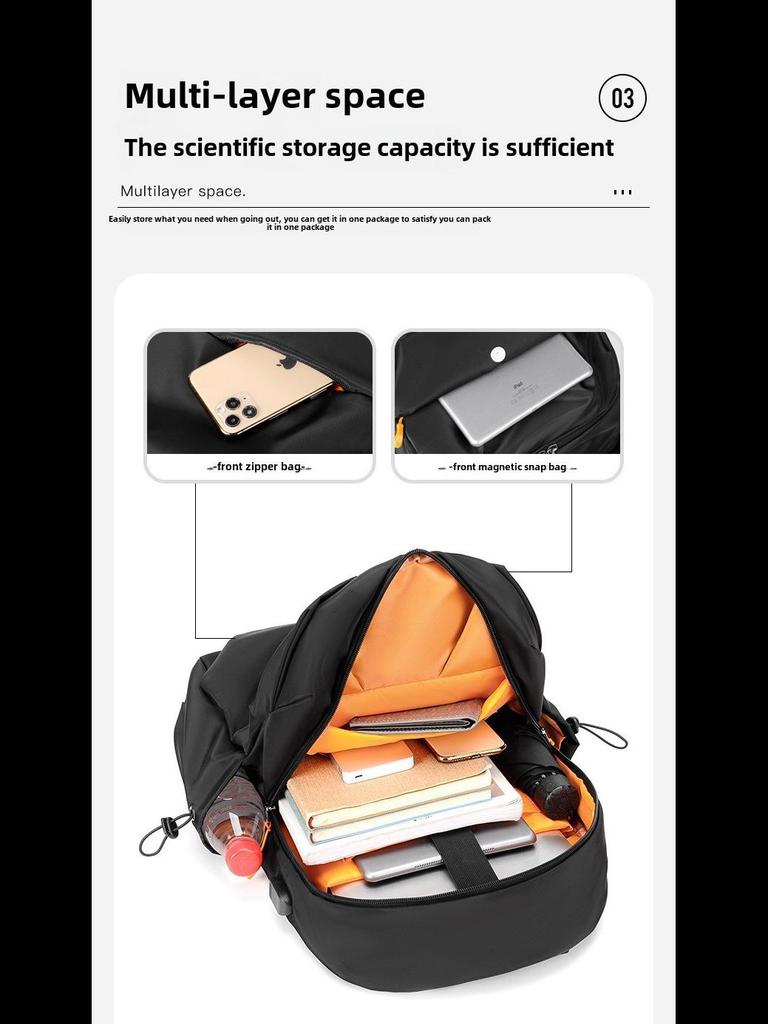 High-End Lightweight Waterproof Backpack - Fashionable for Men and Women, Perfect for Leisure, Travel, School, and Laptop Use