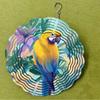 Vibrant Parrot Wind Spinner Colorful Metal Garden Decor for Outside 10 Inch 360 Rotating Hook Artistic Design for All Seasons Ideal for Balcony
