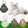 Pet Fur Storage Keychain Dog Cat Hair Memorial Keychain Faux Leather Paw Print Keepsake with Transparent Hair Storage Heartfelt Gift