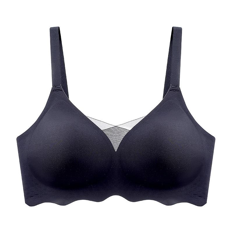 Цельное нижнее белье без маркировки для женщин, фиксированная чашка, мягкая поддержка, антипровисающий бюстгальтер со стальным кольцом и открытой спиной, бюстгальтер для сбора