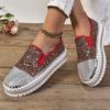 Fashion Trend Colorful Sequin Slip On Thick Sole Women Flat Shoes 2024 New Non-Slip Platform Shoes Ladies Vulcanized Shoes Large Size 45