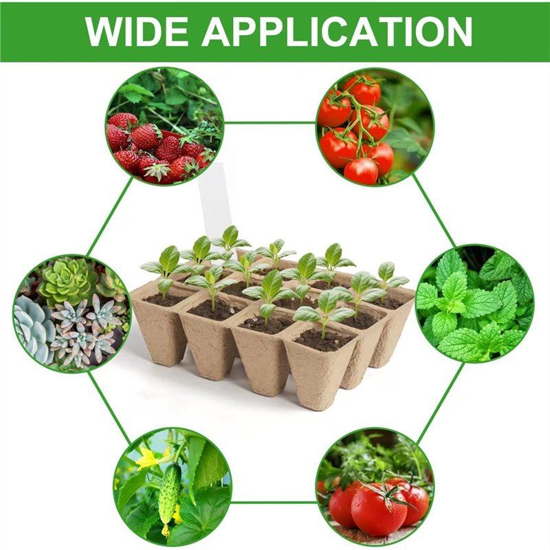 20/40 шт. Экологичные биоразлагаемые торфяные горшочки для рассады, квадратные лотки для рассады для домашнего сада, посадки овощей и цветов