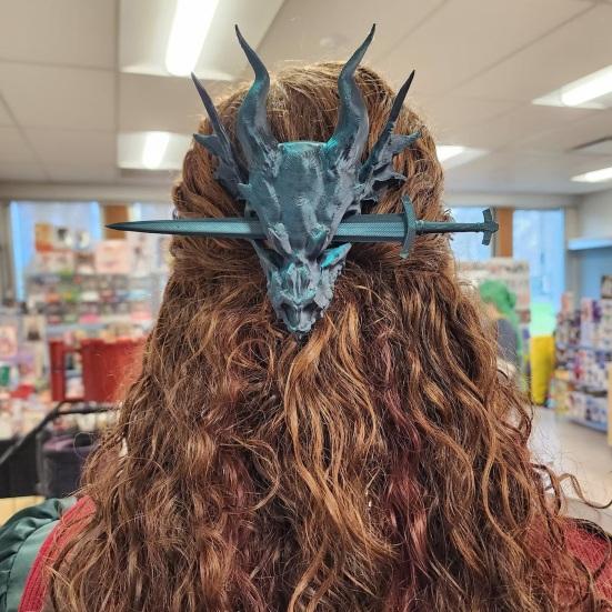 Ручная работа палочка для волос в виде черепа дракона пластиковая гладкая поверхность ретро-аксессуар для волос на свадьбу, день рождения, вечеринку, Хэллоуин