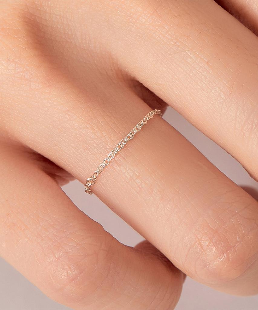 Helene Jewelry Серебряное кольцо с цепочкой в виде каната, стерлинговое серебро 925 пробы (Тип А)