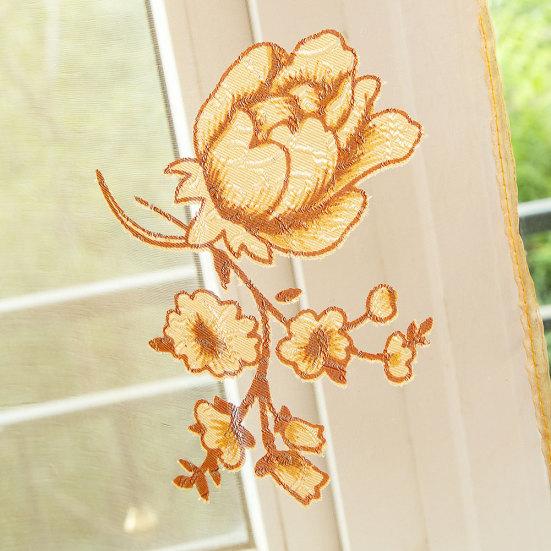 Домашняя дверь, окно, балкон, современная роскошная прозрачная тюль-вуаль с цветочным принтом, занавеска