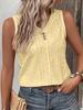 New European and American 2023 Summer Women's Solid Color Casual Round Neck Buttoned Vest T-shirt.