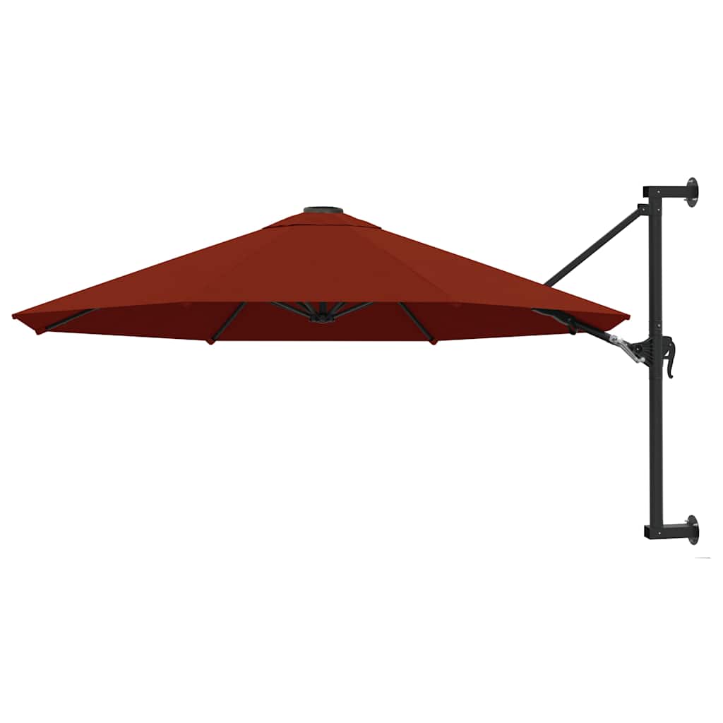 Wall Mounted Sun Umbrella with Metal Pole 300 cm Terracotta