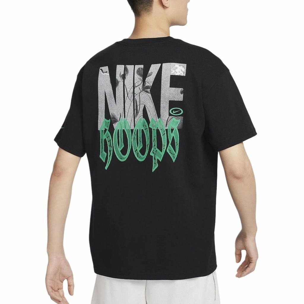 Nike Повседневная черная мужская футболка с коротким рукавом и принтом