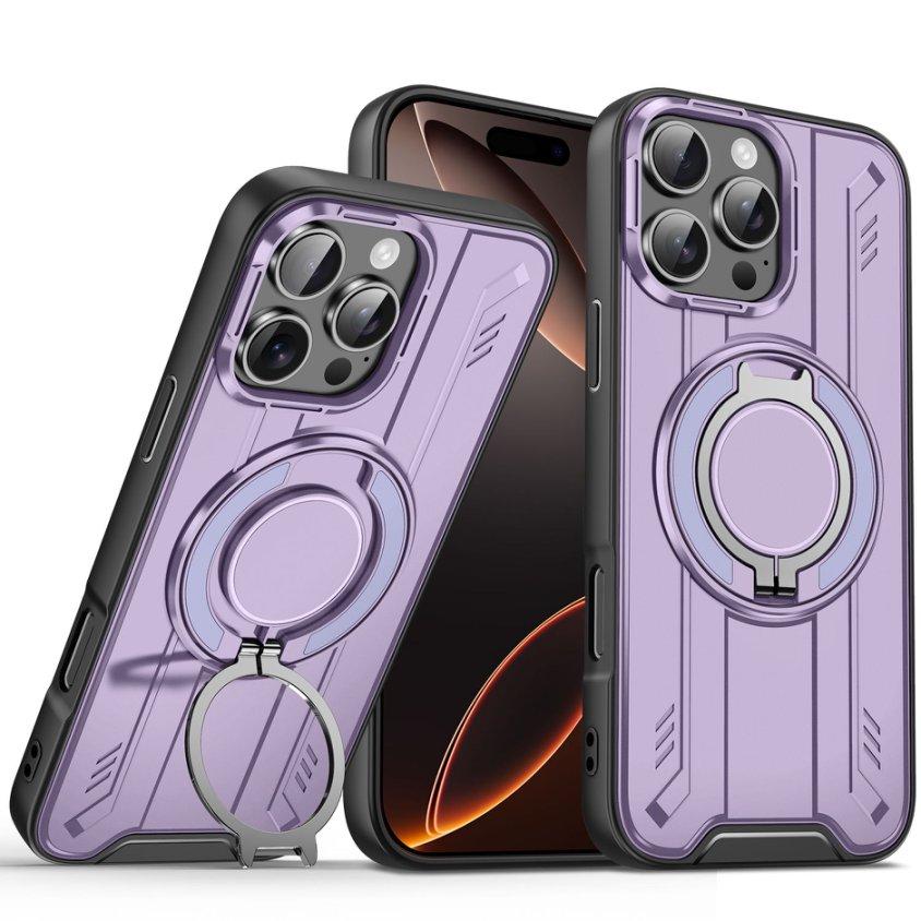 Металлический чехол-подставка с кольцом 360° для для IPhone 16 14 11 13 12 15 Pro Max Plus Magsafe Беспроводная зарядка Броня Противоударный чехол