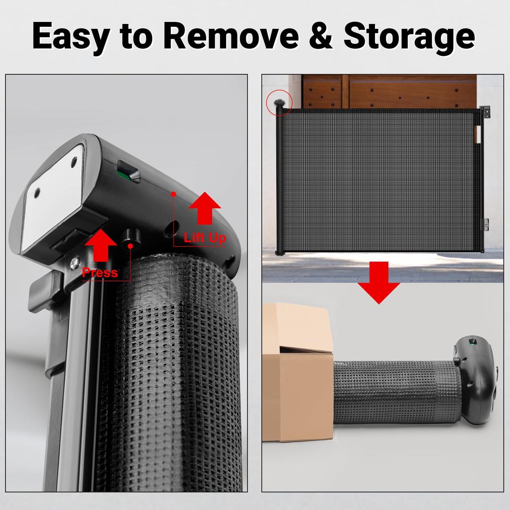 Ycozy BabySafe Детские ворота на роликах, рулонные защитные ворота, инновационная версия, двойной замок, максимальная ширина установки 200 см над лестницей, ворота для домашних животных без барьеров