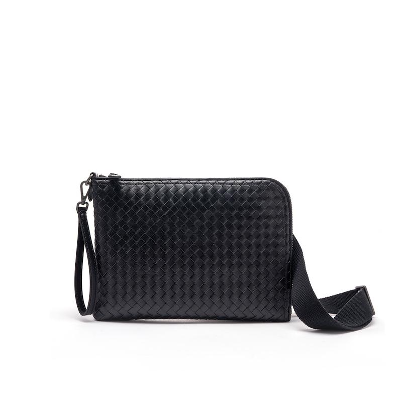 Cross Border Trend Новая мужская многослойная овчинная плетеная сумка ручной работы с диагональным крестом Мужская плетеная сумка двойного назначения