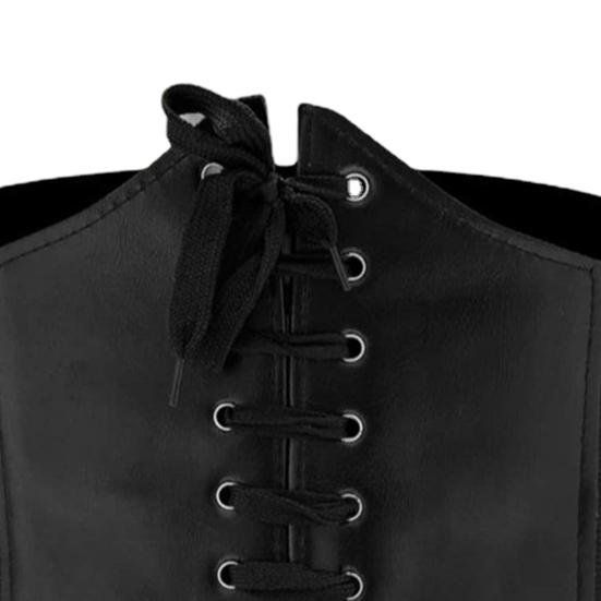 Женский пояс на шнуровке, бандажный регулируемый узкий пояс в стиле панк, широкий пояс для похудения, темный стиль