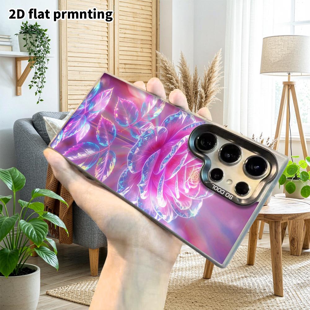 Phone Case: 2D Flat Samsung Galaxy A34 A35 M05 M06 S20 S22 S21 FE Plus 5G Protective Case, Couple Style, Crystal Rose, Christmas and Halloween Gift