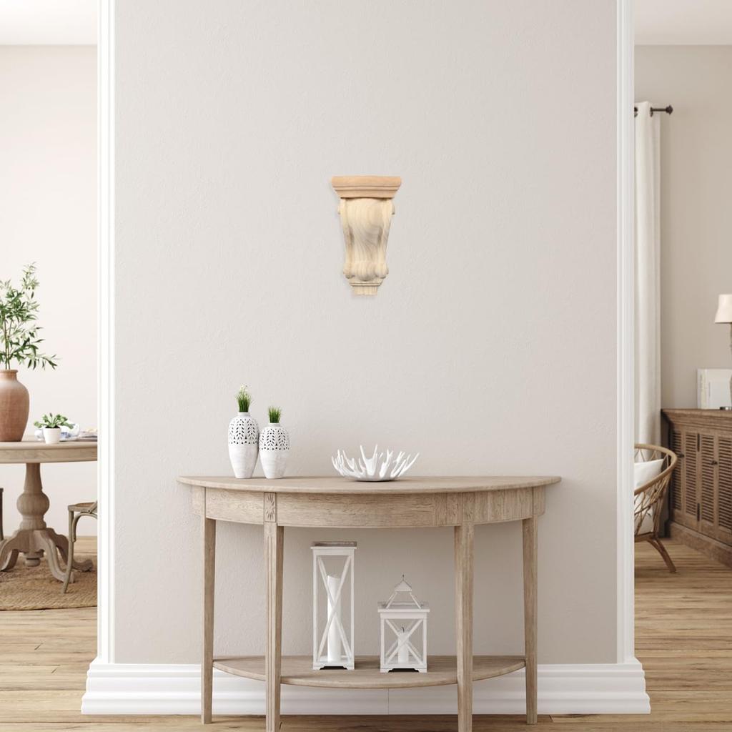 7.08*3.93*2.36inch Wood Corbels Unfinished Vintage Style Non Wood Decorative Shelf for Countertop Fireplace Kitchen Cabinet Bookshelves