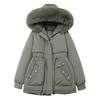 Женская зимняя парка из овчины с капюшоном, пуховик средней длины