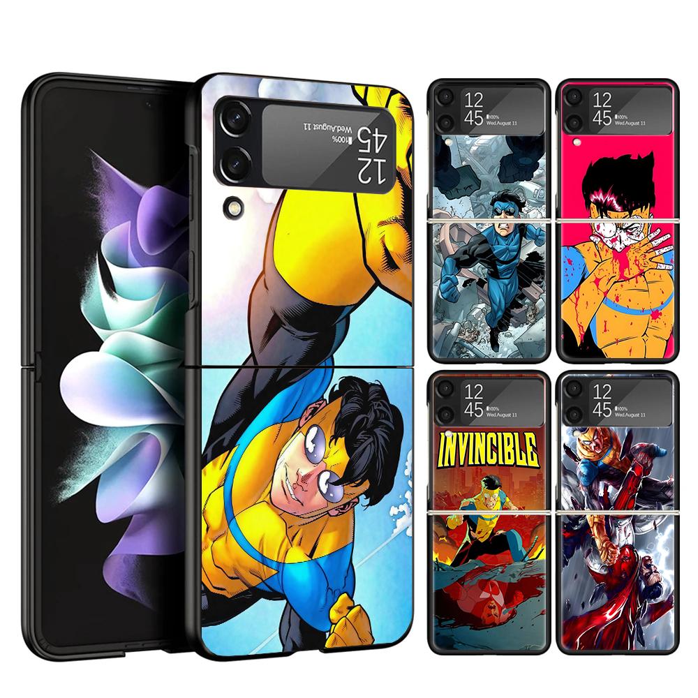 Cool I-Invincible Cover Phone Case For Samsung Galaxy Z Flip 7 6 5 4 3 5G Flip7 Flip6 Flip5 Flip4 Flip3 Black Fundas Shell
