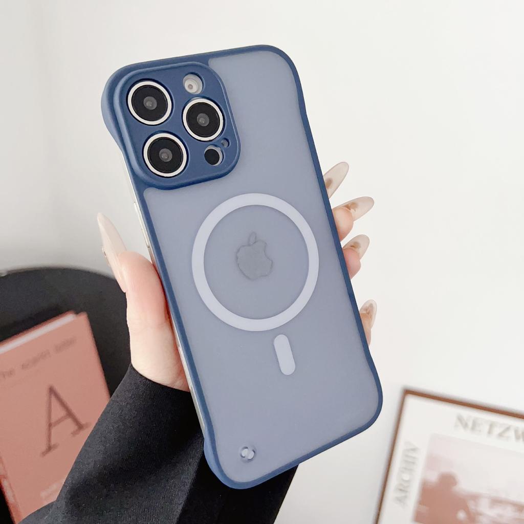 Подходит для iPhone16ProMax Безрамочный Магнитный Чехол для Телефона Apple 15 Оригинальный Матовый 14 Противоударный Защитный Чехол