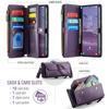 Сумка через плечо для Samsung Galaxy S25 FE Кожаный чехол-кошелек с RFID-защитой 10 карманов для карт Карман на молнии Магнитная застежка-книжка Ремешок на запястье