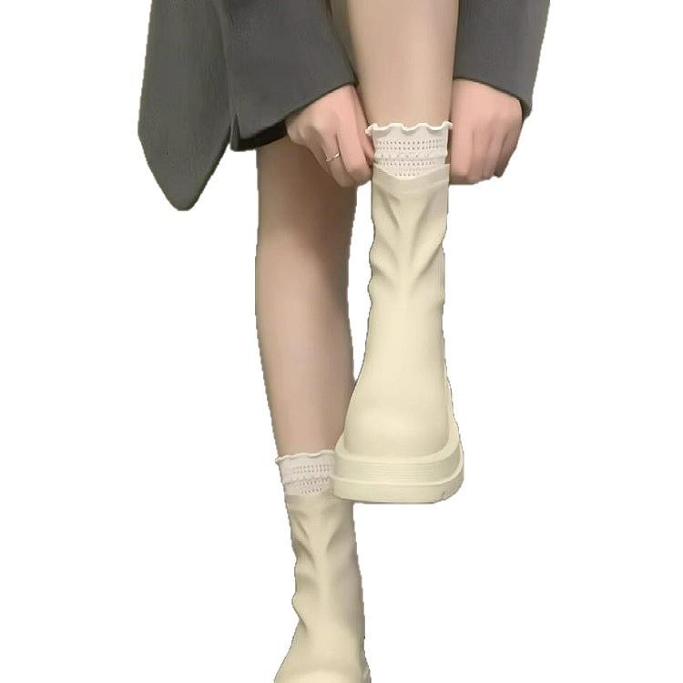 Женские ботинки-мартенсы 2025, новинка, ранняя осень, британский стиль, белые, женские тонкие ботинки, короткие ботинки на толстой подошве