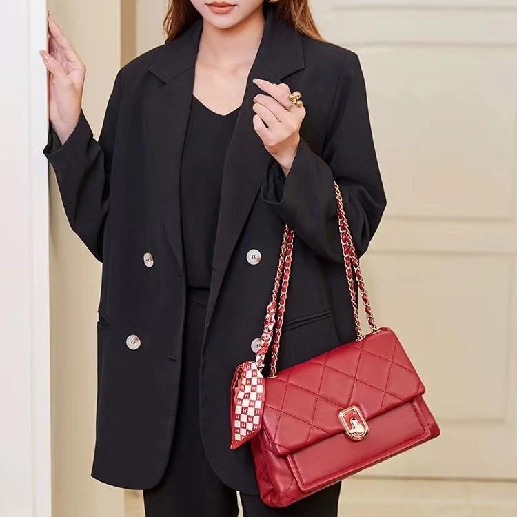 Женская красная свадебная сумочка: Модная вместительная сумка 2024 года, украшенная бриллиантами