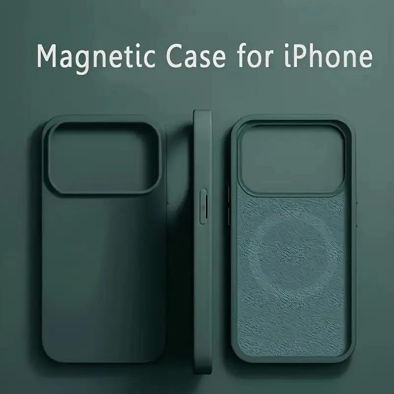 Магнитный противоударный чехол из жидкого силикона для iPhone 17 Air 16 15 14 13 12 11 Pro Max Для Magsafe Беспроводная зарядка Обложка