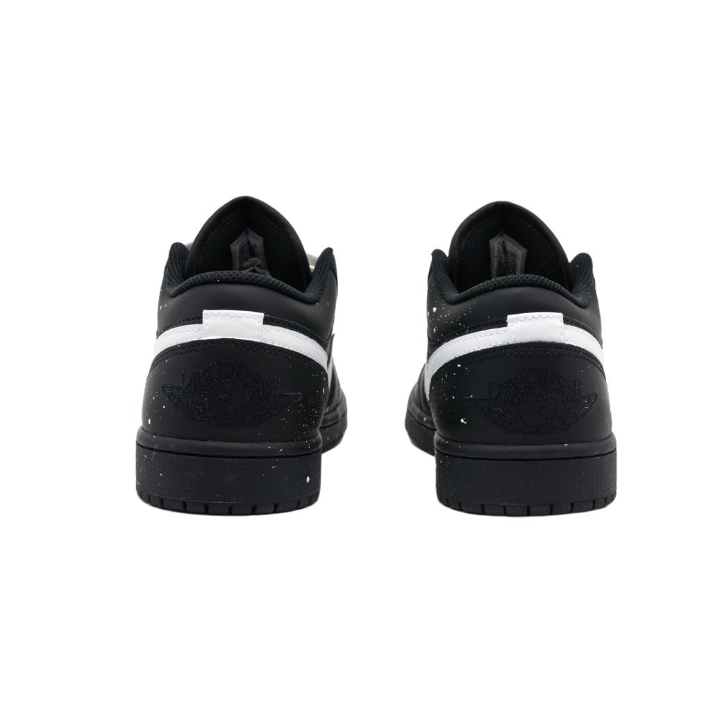 Jordan Air Jordan 1 Black Warrior Abrasion Resistant Low top Vintage Basketball Shoes Men's Black White 553558-093(Team1576-)
