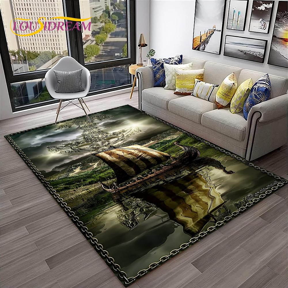 3D Пиратский корабль Лодка, Парусник, Барк Ковер Коврик для Дома Гостиная Спальня Диван Придверный коврик Декор, Детский ковер Нескользящий Напольный коврик