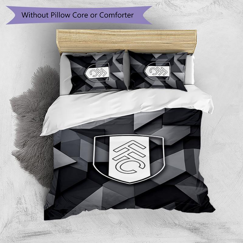 Fulham Football Printed 3 Pieces Bedding Set, Comfortable Skin Friendly Bedroom Duvet Cover Set