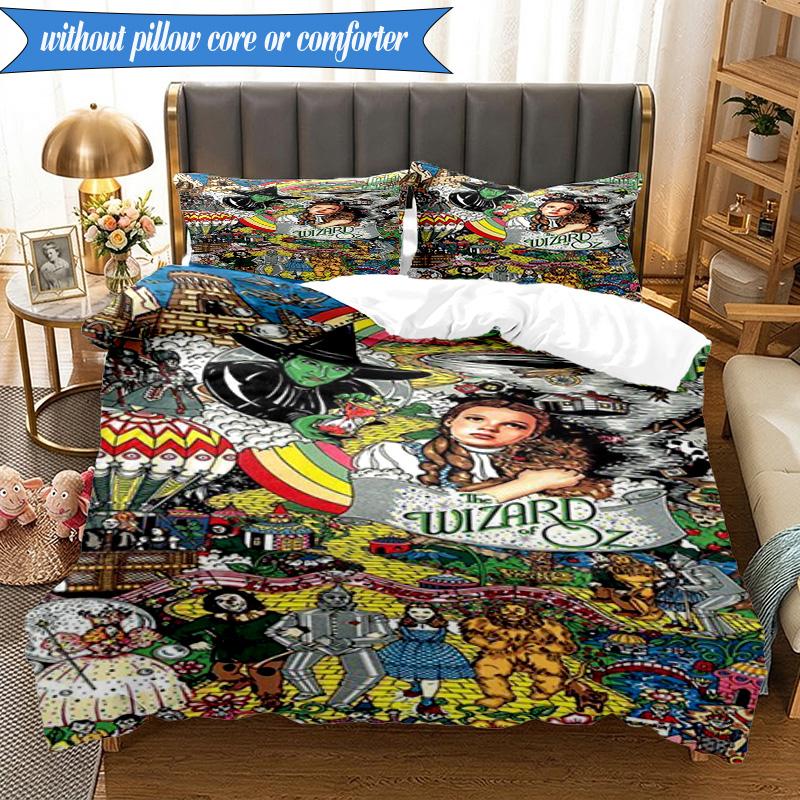 Wonderful Wizard Adventure 3pcs K-pop music group Bedding set,Ideal for Bedroom, Dormitory,Including Duvet Cover And 2pcs Pillowcases,Fan gifts
