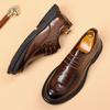 Модная обувь высокого класса для мужчин из натуральной кожи, в британском стиле, коричневая, на шнуровке, броги, для собеседования, для поездок на работу, мужская деловая обувь