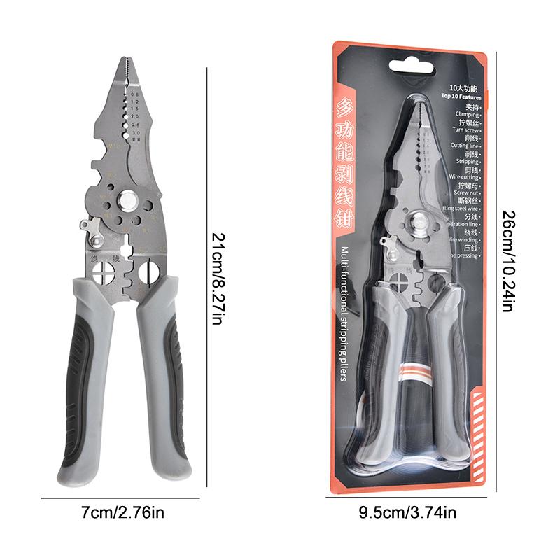 Инструмент для снятия изоляции, плоскогубцы для зачистки, регулируемый инструмент для зачистки электрических проводов, нескользящий инструмент для снятия изоляции, кримпер для электрического кабеля