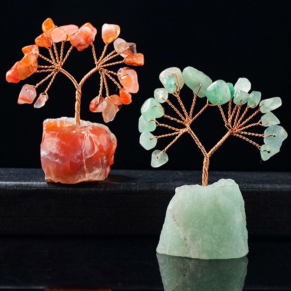 Хрустальная каменная основа Кристальное денежное дерево Рейки Чакра Энергия Фен-шуй Деревья Подарок Счастливое хрустальное дерево