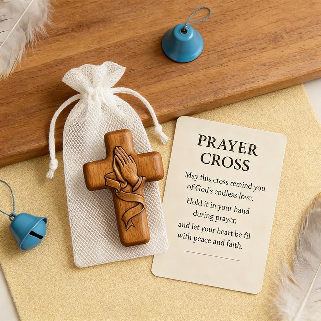 Cross Gift Handheld Comfort Inspirational Reminder, Spiritual Wooden With Pocket For Encouragement & Thoughtful Christians Gifts