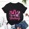 50 It's My Birthday Принт Женская футболка Удобные мягкие топы Творчество Модная женская футболка Одежда 50th Birthday Женские футболки