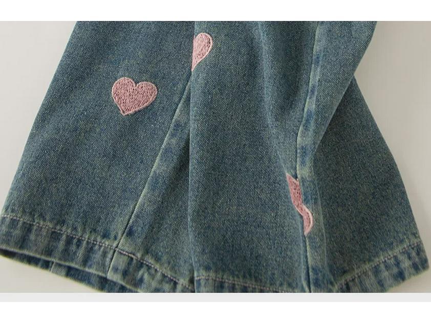 Джинсы Youbao Girls' Love: Осенний широкий прямой корейский свободный крой