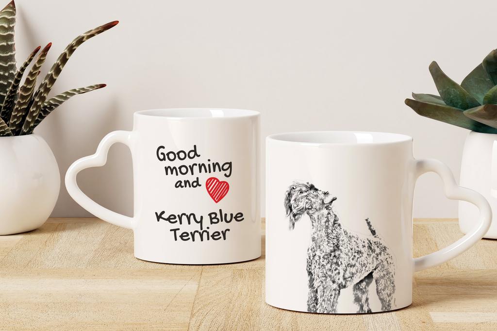 Kerry Blue Terrier, Irish Blue Terrier – Cup with a dog, adorable cup with a heart-shaped handle | Art-Dog