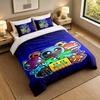 Soft Bedding Set Geometry Dash Pattern, 1 Duvet Cover plus 2 Pillowcases Stylish Bedroom Home Textile
