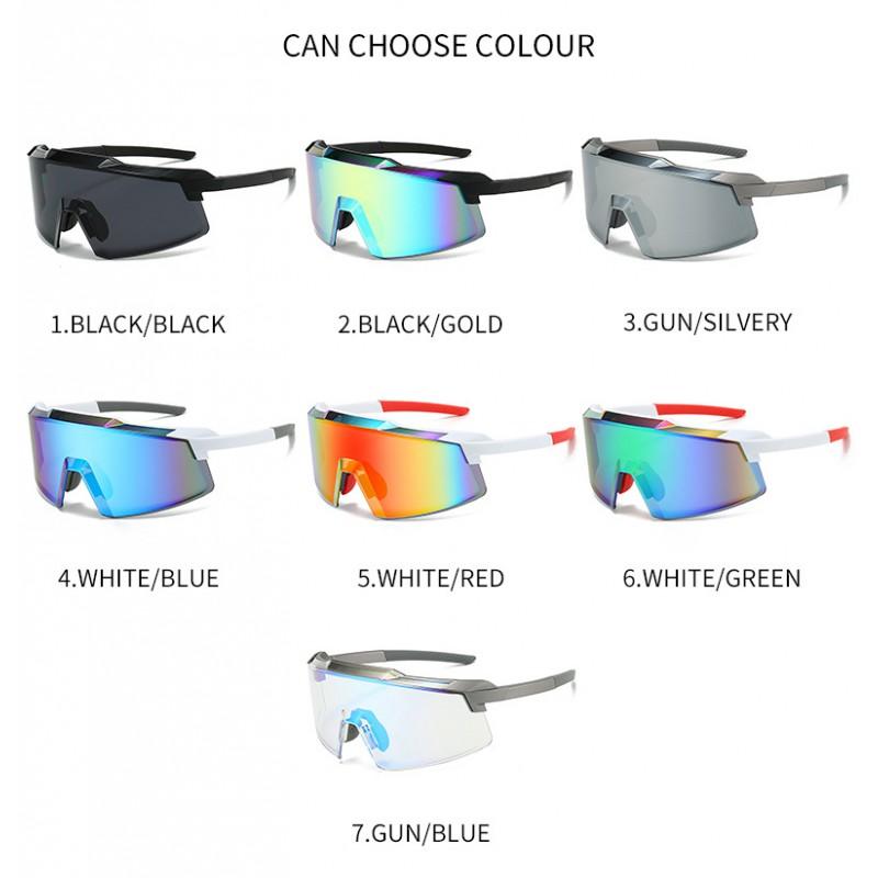 Large Frame Wraparound Cycling Sunglasses Outdoor Sports Windproof UV400 Protection PC Lens Unisex