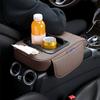 Car Armrest Storage Box Ergonomic Box Cushion Car Center Console Cover With Cup Holder Tissue Box Phone Slot Side Storage Bag