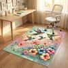 Hummingbirds Floral Theme Soft Crystal Velvet Rug Custom Name & Text Print Non Slip Floor Rug for Bedroom Living Room