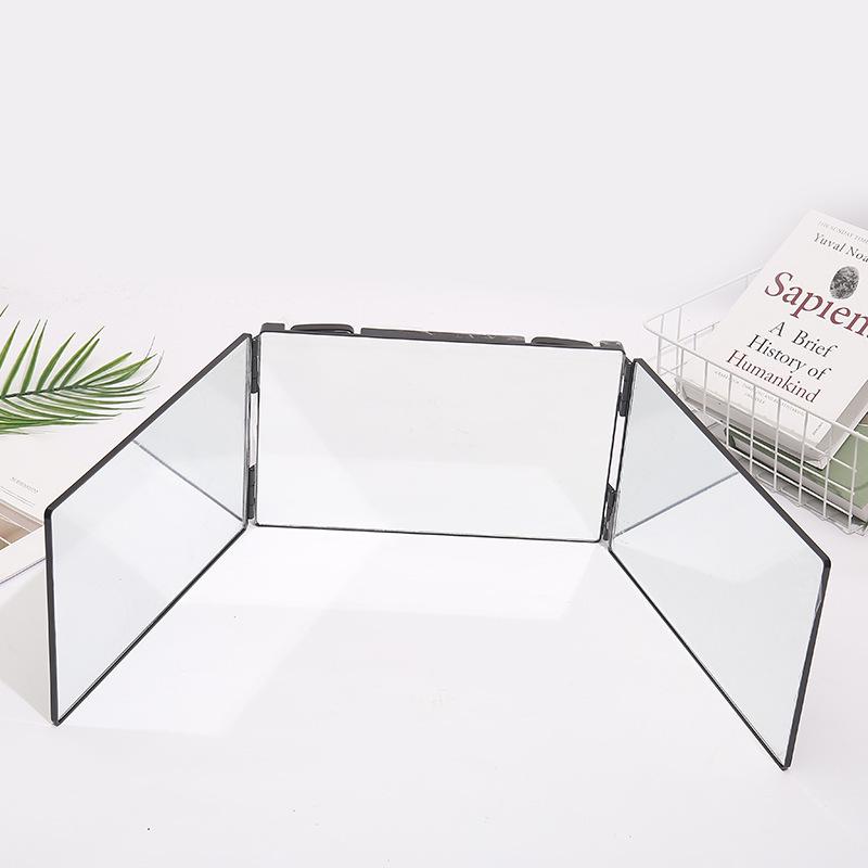 Retractable Adjustable LED Tri-Fold Makeup & Haircut Mirror