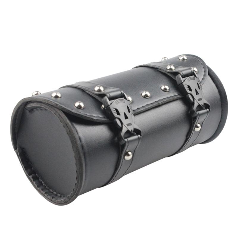 1 Pc Waterproof Leather Motorcycle Fork Bag Saddlebags Black Handlebar Bag Motorcycle Electric Bicycle Accessories