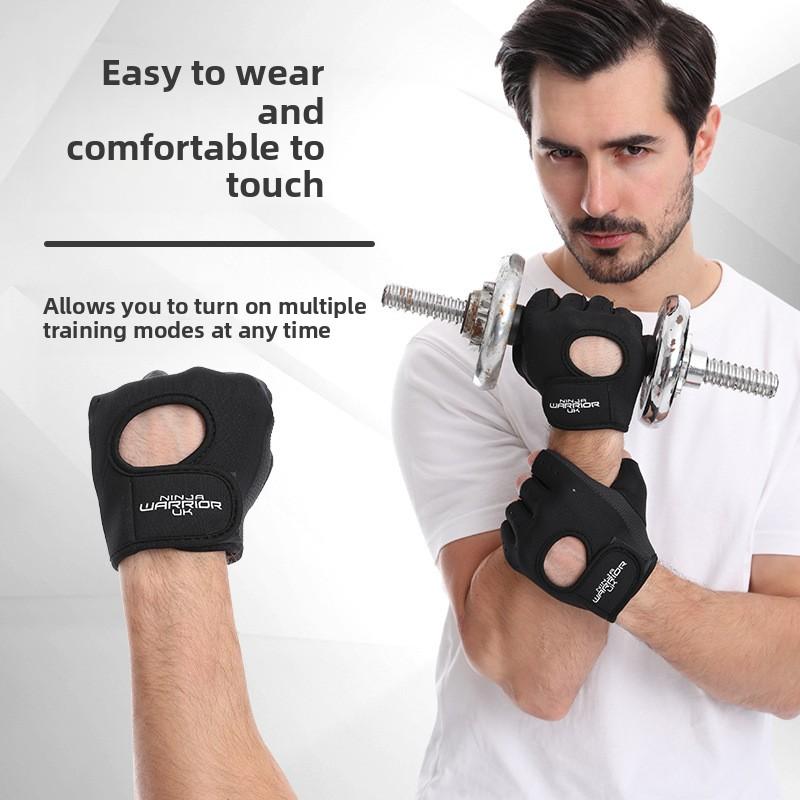 Men's and Women's Half-finger Fitness Gloves Non-slip Breathable Cycling Gloves Weightlifting Palm Protection Sports Gloves