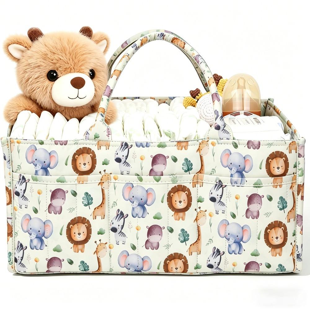 Large Capacity Nursery Storage Basket Portable Diaper Bag Gift for Baby Shower