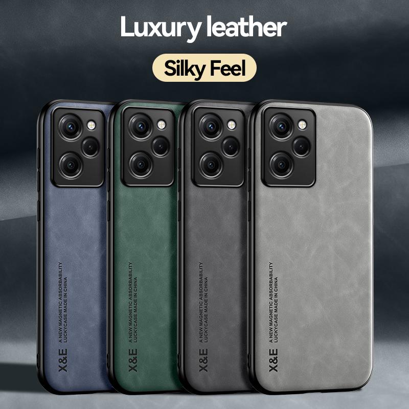 Роскошный магнитный кожаный чехол для телефона Xiaomi POCO X5 X3 Pro NFC X5Pro X3Pro X 5 3, встроенные металлические пластины, поддержка автомобильного держателя