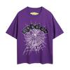 24S cross-border European and American trendy brand Sp5de spider web 555 portrait letter foam short-sleeved t-shirt men's and women's high street 