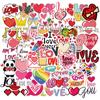 50 Valentine's Day Stickers Pink Love Suitcase Motorcycle Trolley Case Notebook Waterproof Stickers