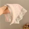 Летние головные уборы Головной убор Французский пасторальный стиль Треугольный шарф для волос Женщины Девушки Кружевная цветочная повязка Накидка на голову Аксессуары для волос