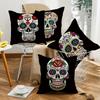 New Day of The Dead Skull Pillow Cover Skull Decoration Sofa Bedroom Pillow Cover Bedside Backrest