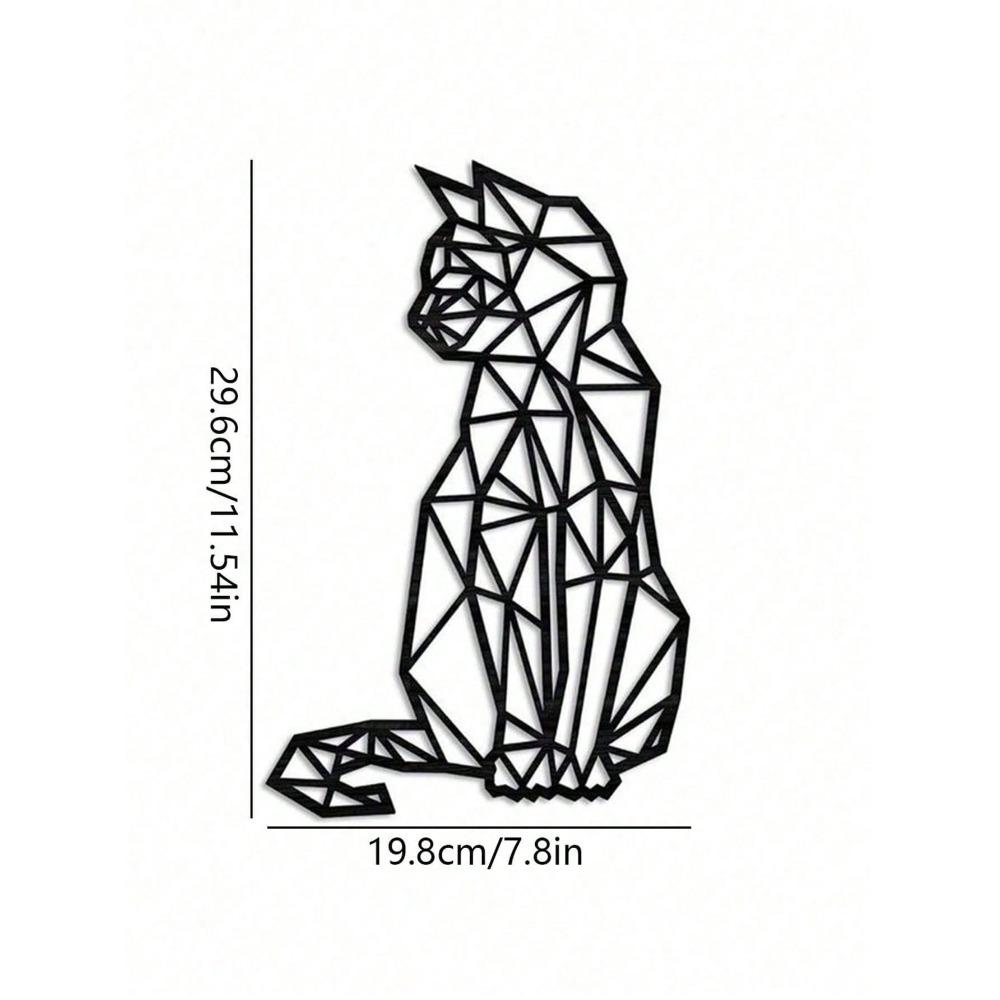 1 шт. Кованое железное настенное украшение Кошка настенное украшение Настенное искусство Полое геометрическое украшение